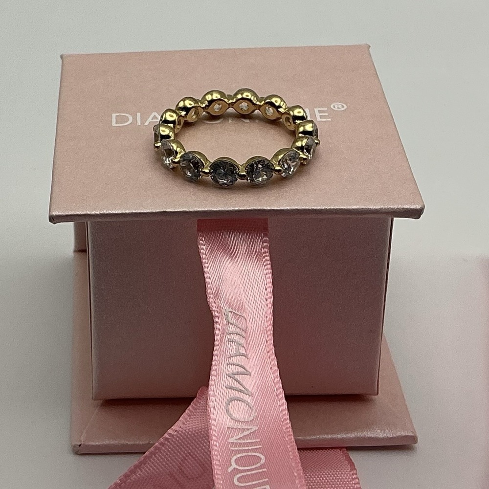 Diamonique J463681 7.00 cttw Eternity Band 14K Gold Sterling Ring Size 7